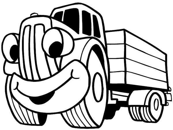 Small truck with a grin vinyl sticker. Customize on line.  Autos Cars and Car Repair 060-0462  